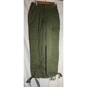 NV Felix Olive Green Cargo Pants Tie Ankle Pockets Women Size S MIlitary Cargo